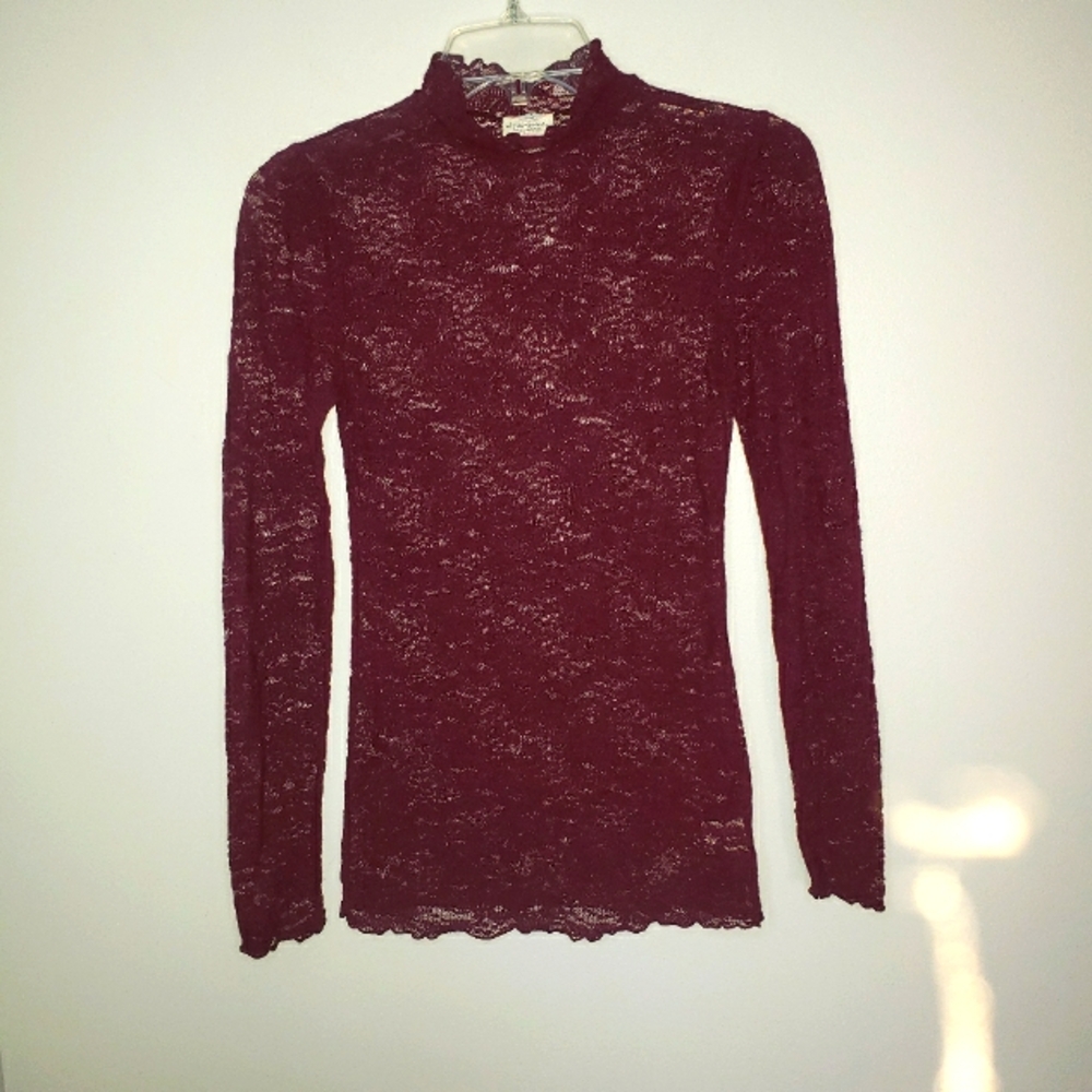 Intimately Free People The Meadow Tee In Port Royal Size S Lace/Mesh LongSleeve